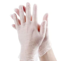 D-Work 100 Gants Vinyle Micro Poudrés Taille L (8/9) Résistants, Confortables et Polyvalents pour Usage Alimentaire -* Gants De Ménage