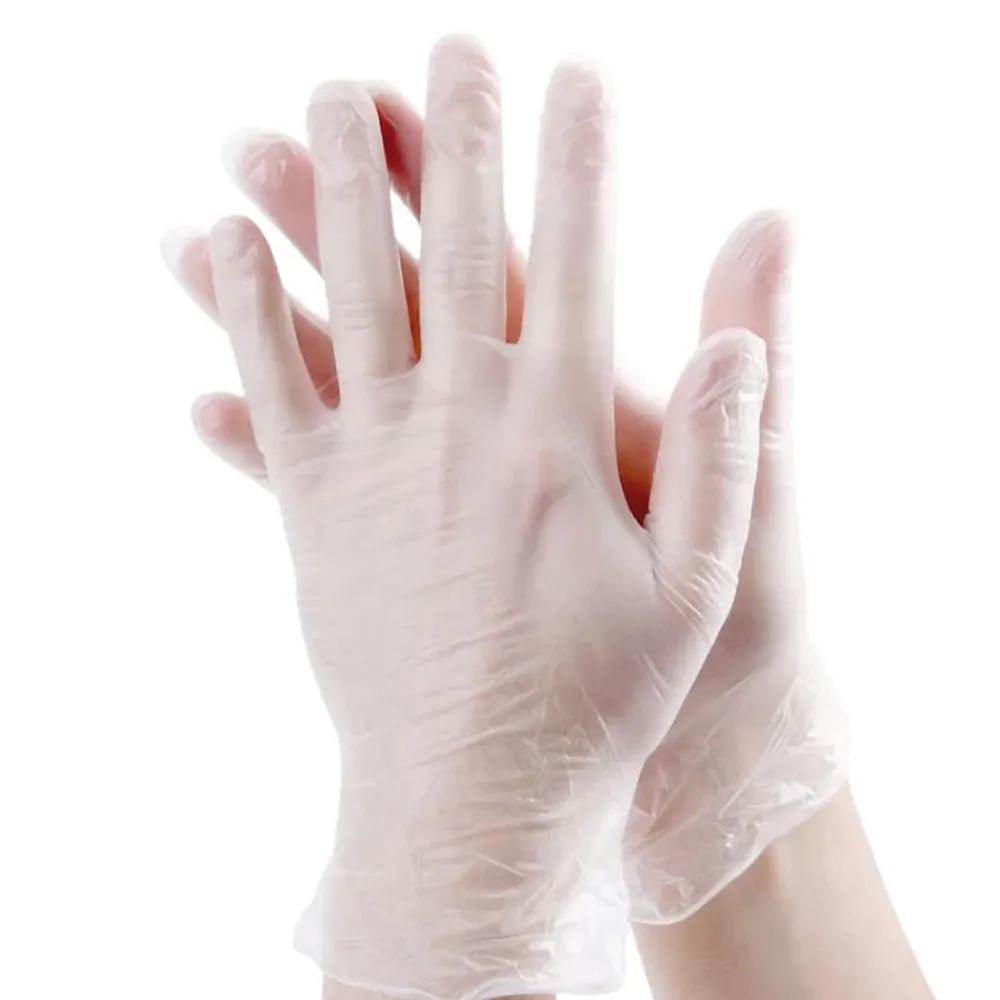 D-Work 1000 Gants Vinyle Micro Poudrés Taille L (8/9) Résistants, Confortables et Polyvalents pour Usage Alimentaire -* Gants De Ménage