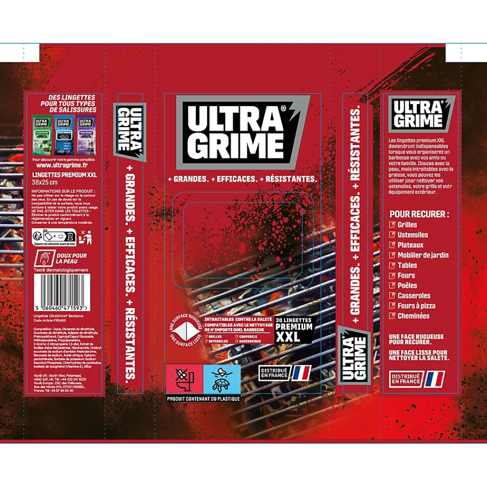 30 lingettes barbecue premium XXL L.38 x l.25 cm>Ultragrime Sale