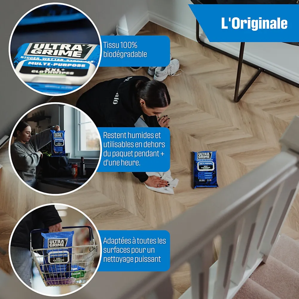 40 lingettes multi-usages premium XXL L.38 x l.25 cm>Ultragrime Best