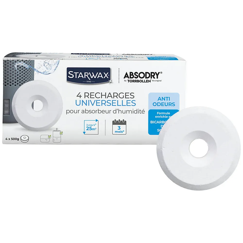 4 recharges de 500g universelles pour absorbeur d'humidité>Starwax Discount