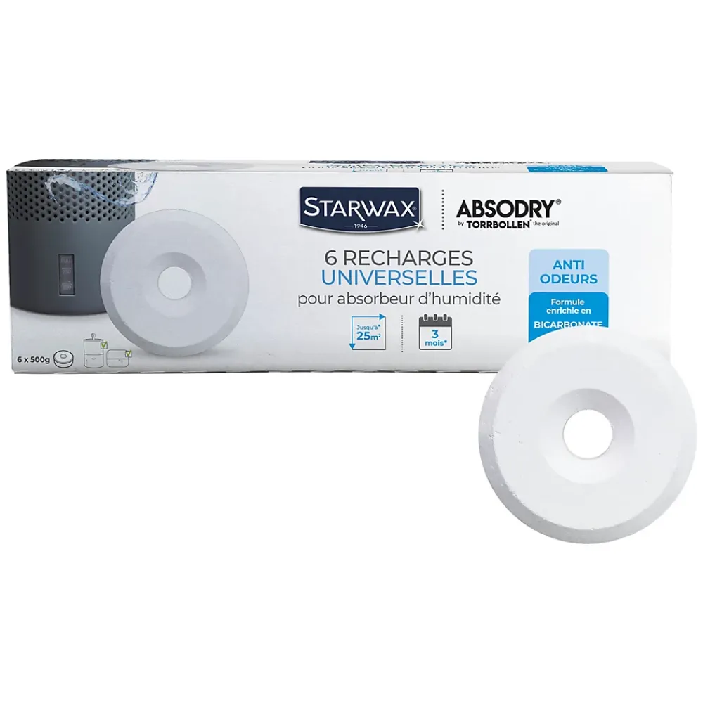 Starwax 6 recharges de 500g universelles pour absorbeur d'humidité* Absorbeur D'Humidité