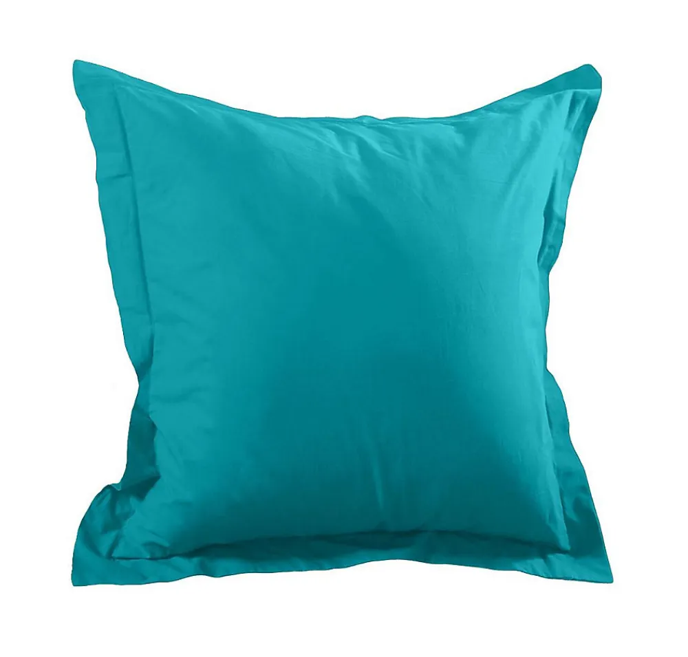 1 Taie d'39oreiller coton uni 65 x 65 cm Alice bleu canard>Eden Sale