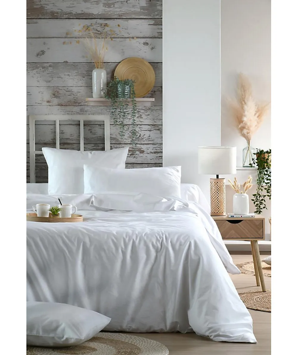1 Taie d'39oreiller percale de coton uni Elysee>Eden Clearance