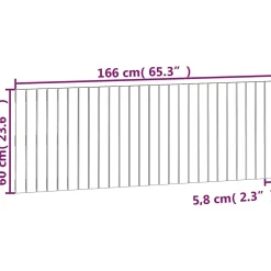 Vidaxl 824862 Tête de lit murale Noir 166x3x60 cm Bois massif de pin* Tête De Lit
