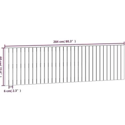 824831 Tête de lit murale Marron miel 204x3x60 cm Bois massif de pin><noscript><img width=