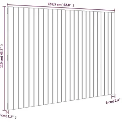 824951 Tête de lit murale Marron miel 159,5x3x110cm Bois massif de pin><noscript><img width=