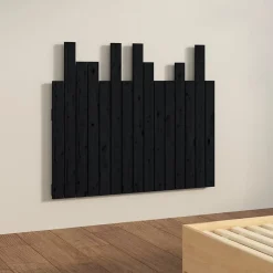 Vidaxl 824787 Tête de lit murale Noir 95,5x3x80 cm Bois massif de pin* Tête De Lit