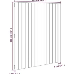 824934 Tête de lit murale Blanc 95,5x3x110 cm Bois massif de pin><noscript><img width=