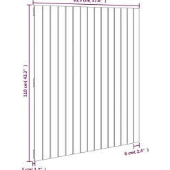 824934 Tête de lit murale Blanc 95,5x3x110 cm Bois massif de pin><noscript><img width=