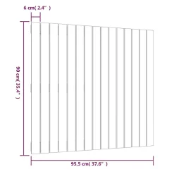 824885 Tête de lit murale Gris 95,5x3x90 cm Bois massif de pin><noscript><img width=