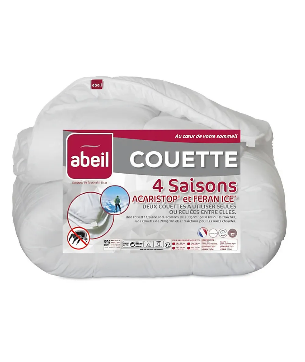 Couette 4 Saisons ANTI-ACARIENS 140x200cm>Abeil Discount