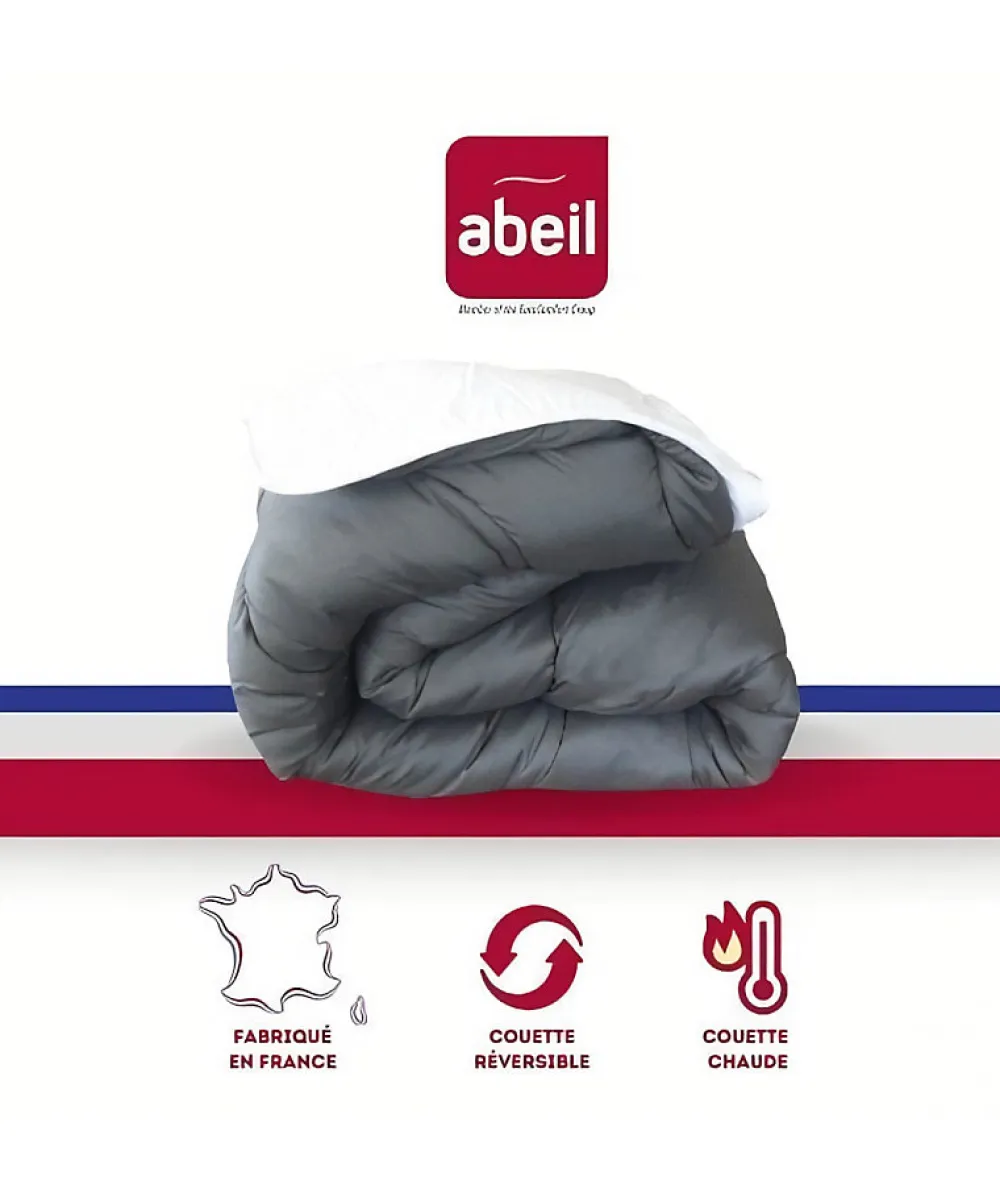 Abeil Couette Bicolore - 220 x 240 cm - Blanc et gris* Couette