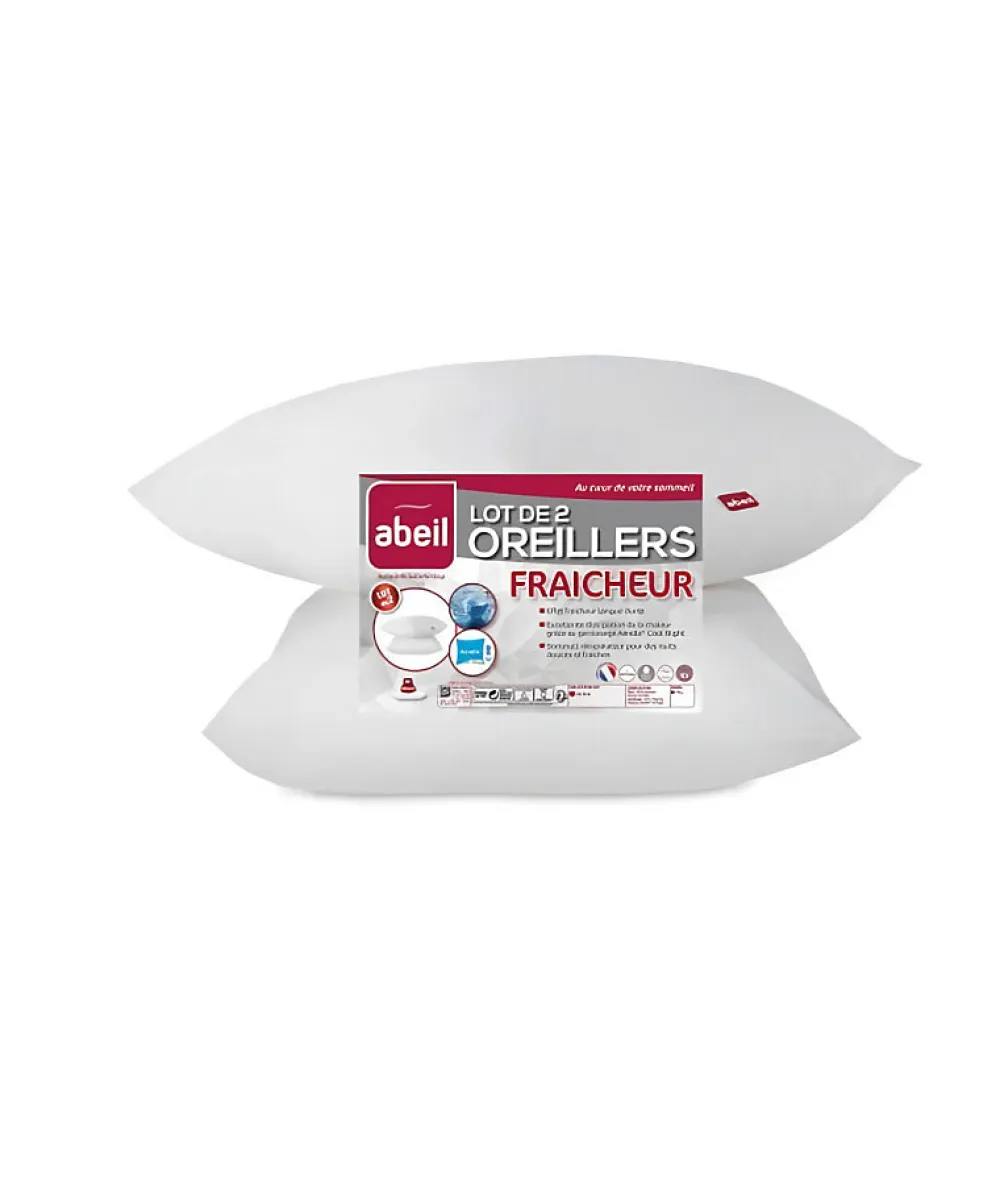 Abeil Lot de 2 Oreillers Aerelle Cool Night - 60 x 60 cm - Blanc* Oreiller Moelleux