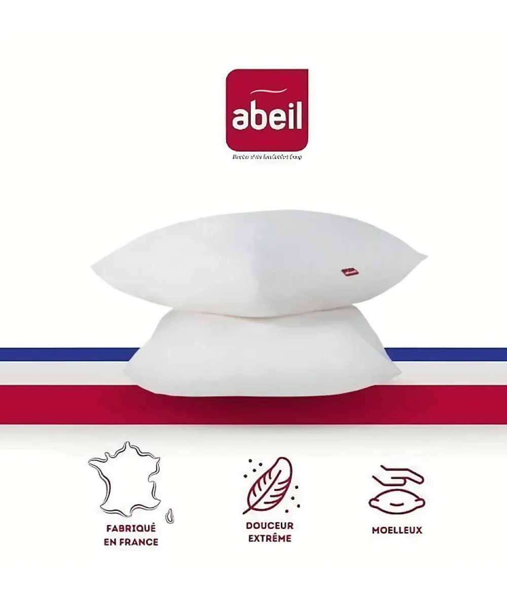 Abeil Lot de 2 Oreillers Douceur - 60 x 60 cm - Blanc* Oreiller Moelleux