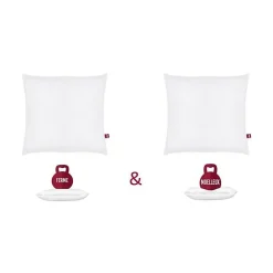 Lot de 2 Oreillers DOUBLE CONFORT 100% Coton 60x60cm>Abeil Sale