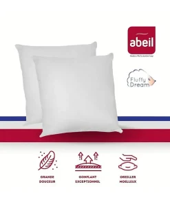 Lot de 2 Oreillers FluffyDream 60 x 60 cm>Abeil Outlet