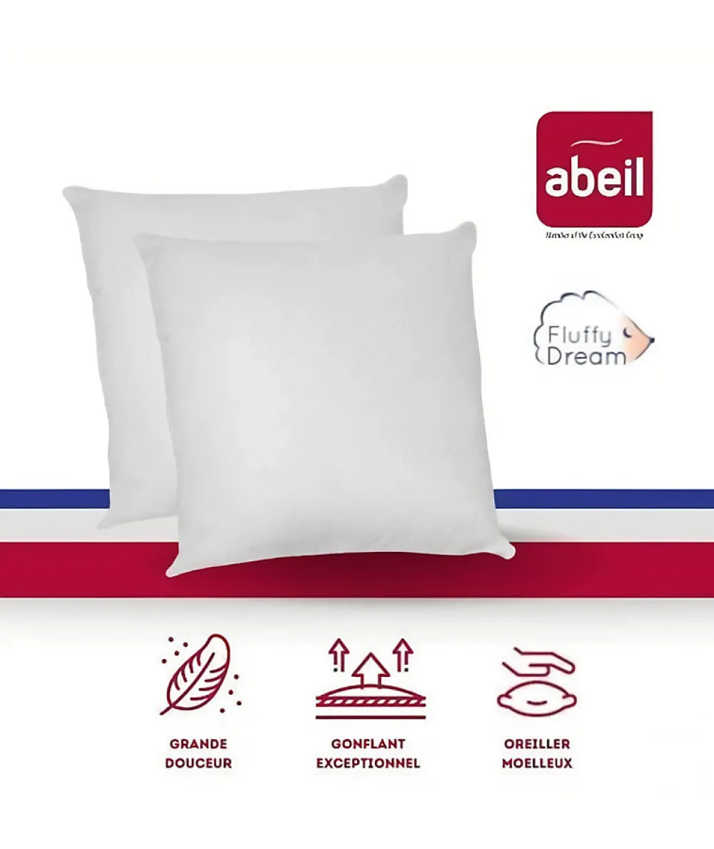 Lot de 2 Oreillers FluffyDream 60 x 60 cm>Abeil Outlet