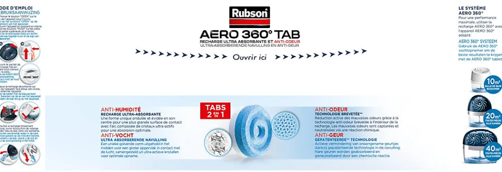 Absorbeur d'humidité AERO 360° 6 recharges>Rubson Best