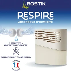 Absorbeur d'humidité avec 4 tablettes de 250 g Respire pour surface de 25 m²><noscript><img width=