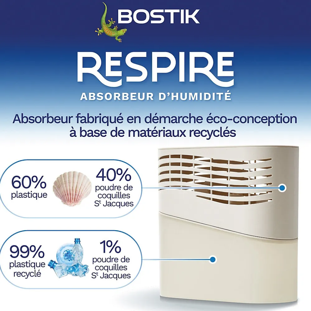 Absorbeur d'humidité avec 4 tablettes de 250 g Respire pour surface de 25 m²>Bostik Online