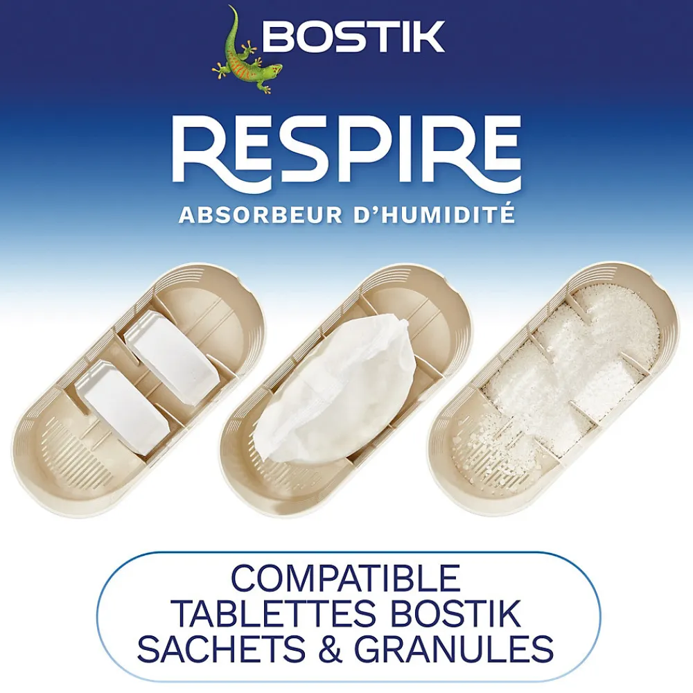 Absorbeur d'humidité avec 4 tablettes de 250 g Respire pour surface de 25 m²>Bostik Online