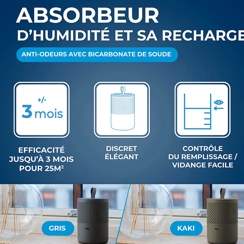 Absorbeur d'humidité compact 25m² + 1 tablette 500g>Starwax Discount