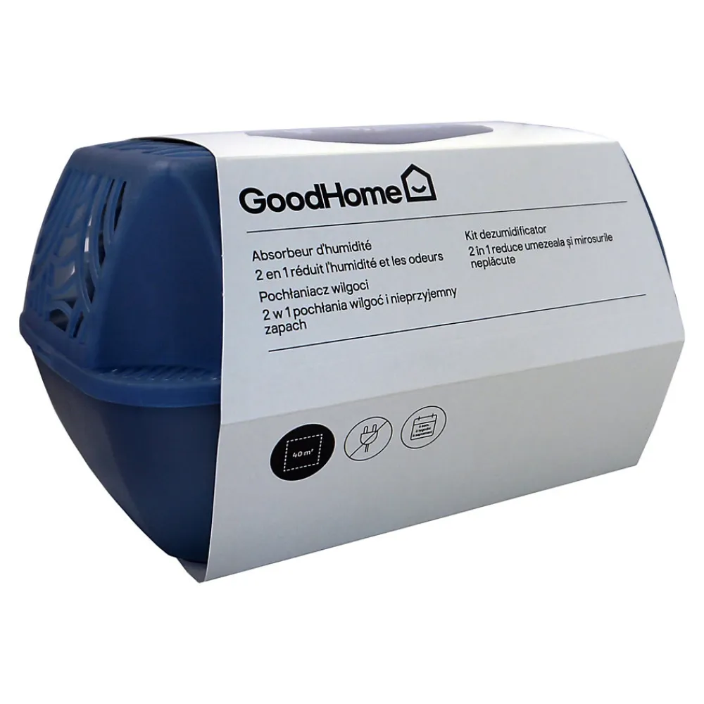 Absorbeur d'humidité 40m² + 2 recharges galet 450g>GoodHome