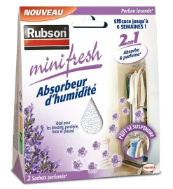 Rubson Absorbeur d'humidité Mini fresh lavande 2x50g* Absorbeur D'Humidité