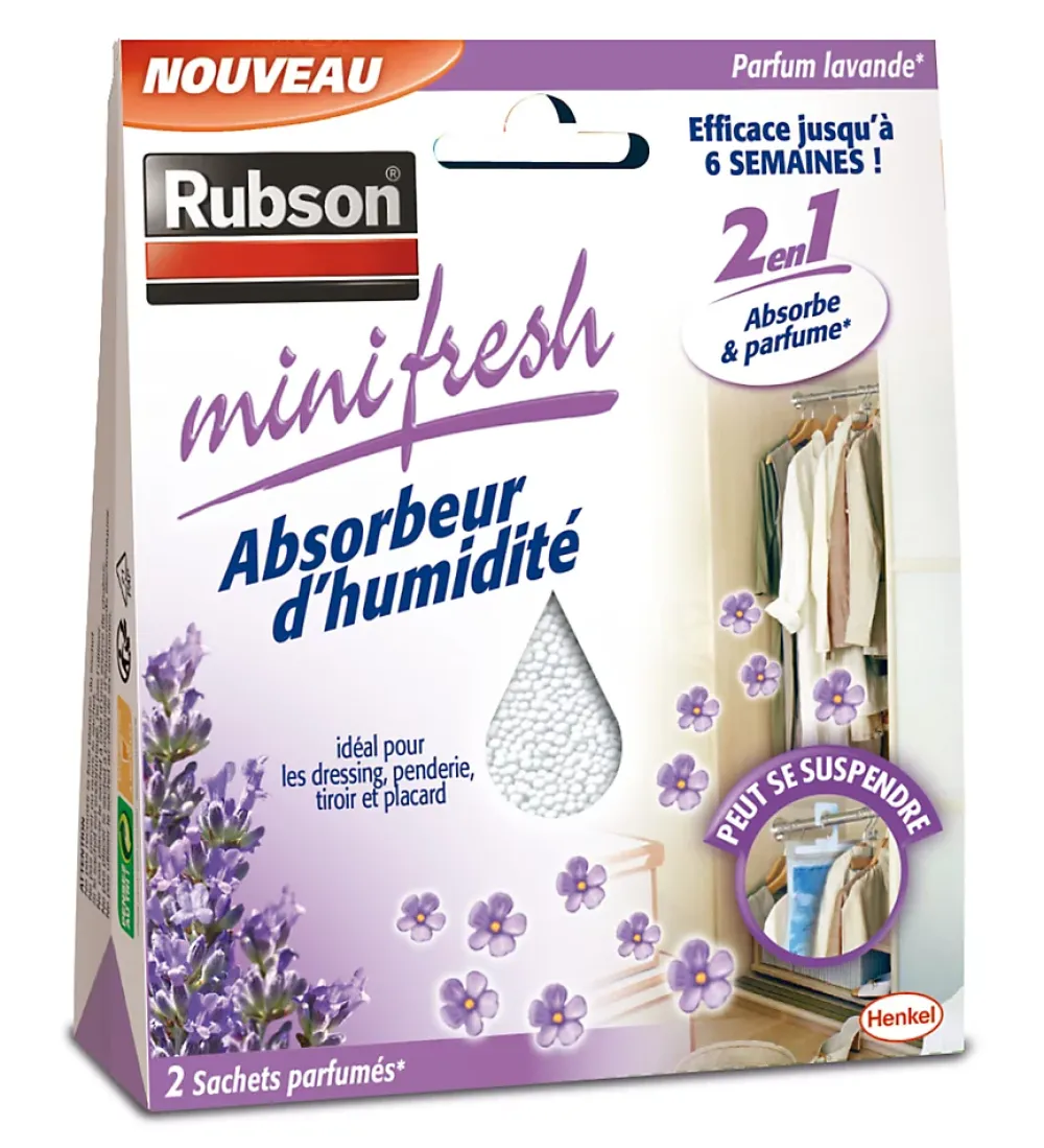 Rubson Absorbeur d'humidité Mini fresh lavande 2x50g* Absorbeur D'Humidité