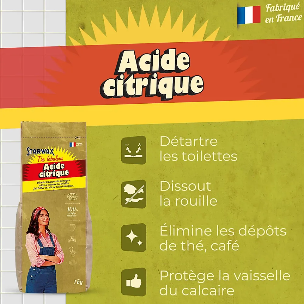 Starwax Acide citrique The fabulous 1kg* Acide Citrique