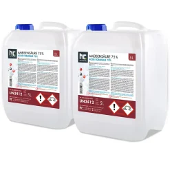 Höfer Chemie Acide Formique 75 % 2 x 5 L, Puissant Nettoyant Technique Pour Détartrage, Décapage Et Traitement Du Cuir* Acide Chlorhydrique