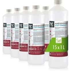 Höfer Chemie Acide Formique 75 % 1 x 1 L, Puissant Nettoyant Technique Pour Détartrage, Décapage Et Traitement Du Cuir* Acide Chlorhydrique