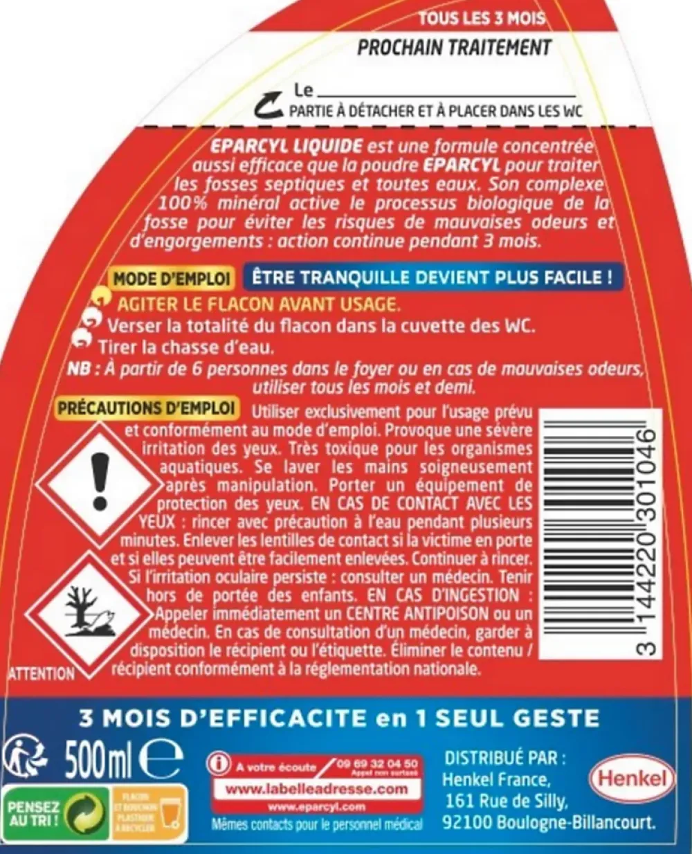 Eparcyl Activateur biologique Éparcyl 500 ml* Déboucheur