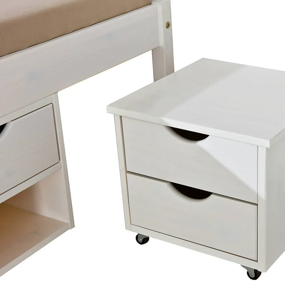 ALASKA - Lit 180x200cm multi-rangement Vernis Blanc>Altobuy Sale