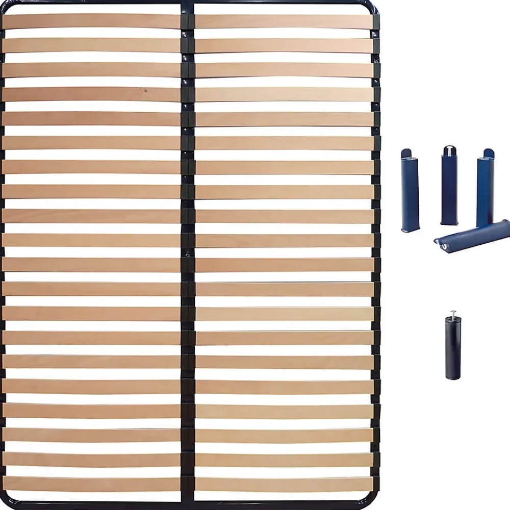 Altobuy ALTOLATTES - Pack Sommier 2x20 Lattes 140x200cm + Pieds bleus + Pied central* Sommier