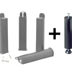 ALTOSENSO - Pack Sommier 2x9 Lattes 160x200cm + Pieds Gris + Pied Central><noscript><img width=
