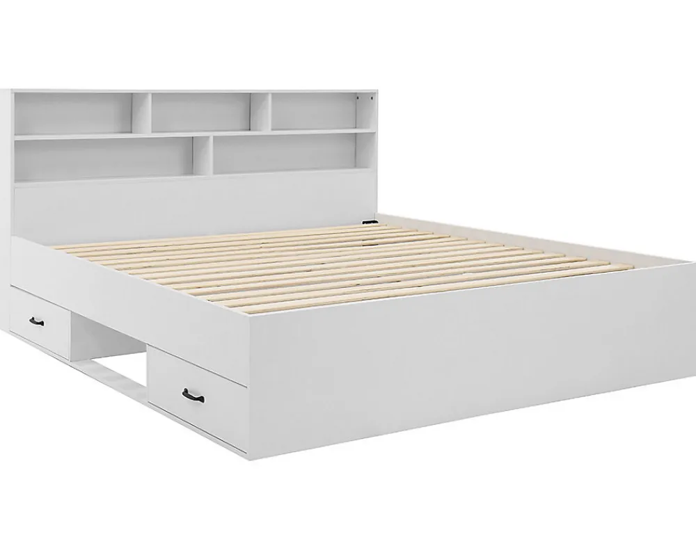 Andrea - lit avec rangements - 180x200 cm - sommier inclus - bois ->Best Mobilier