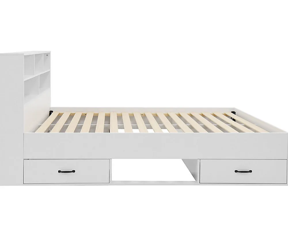 Andrea - lit avec rangements - 180x200 cm - sommier inclus - bois ->Best Mobilier