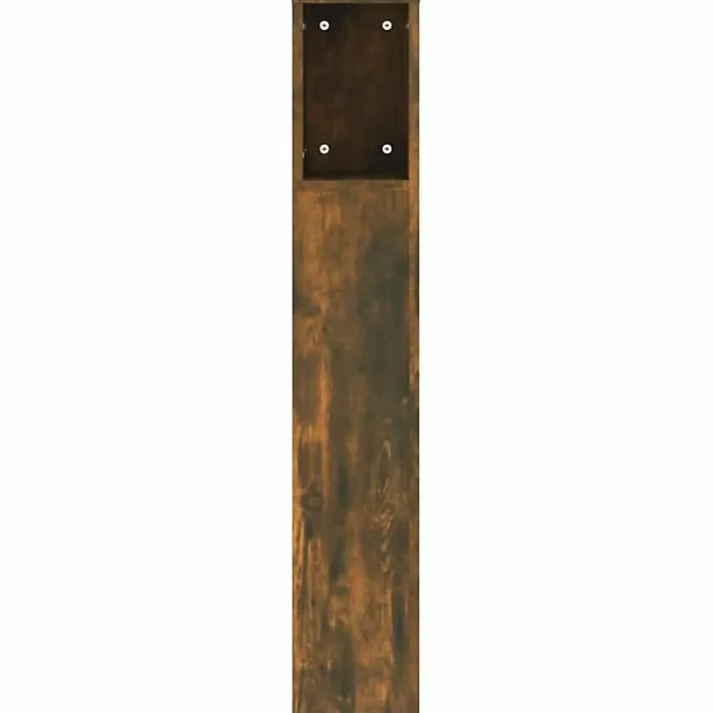 Vidaxl ANSELF Tête de lit avec Rangement,Tete de lit Bois,Design Mural,Espace de Rangement,Chêne fumé 200x18,5x104,5 cm* Tête De Lit