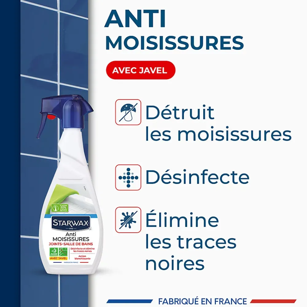 Starwax Anti-moisissures Idéal joints 500 ml* Nettoyant Pour Salle De Bains