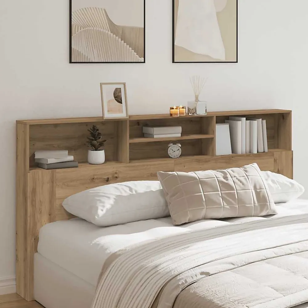 Vidaxl Armoire de tête de lit chêne artisanal 200x19x103,5 cm* Tête De Lit