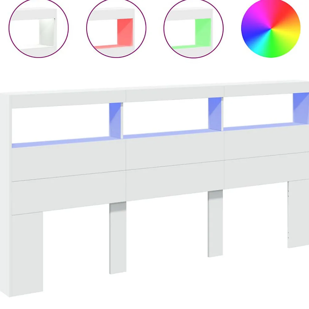 Armoire tête de lit avec LED blanc 200x17x102 cm>Vidaxl Best
