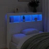 Vidaxl Armoire tête de lit avec LED blanc 120x17x102 cm* Tête De Lit