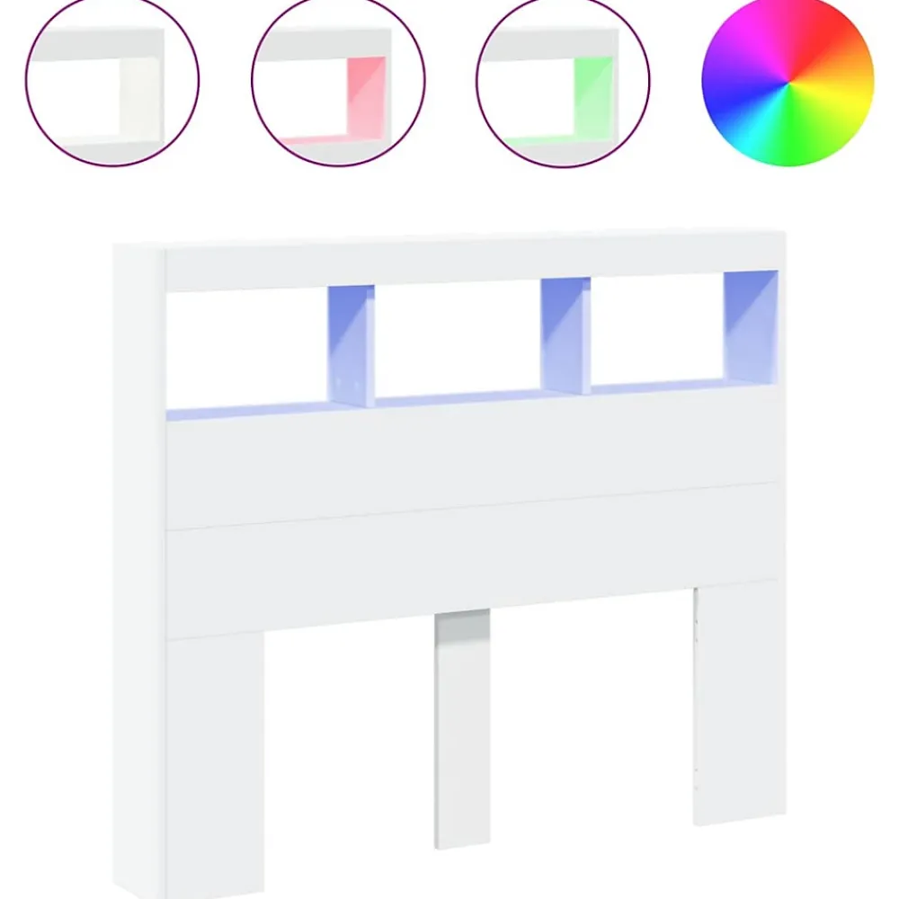 Vidaxl Armoire tête de lit avec LED blanc 120x17x102 cm* Tête De Lit