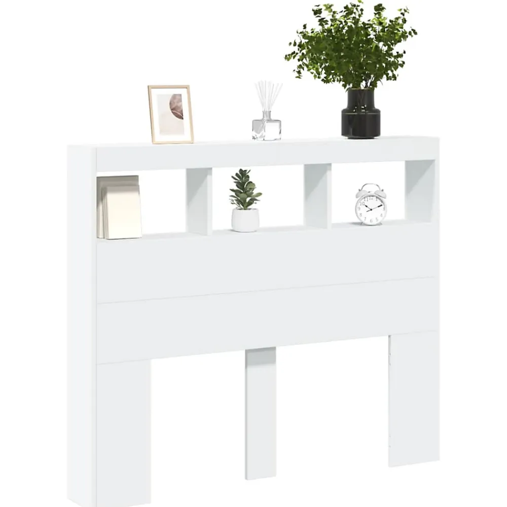 Vidaxl Armoire tête de lit avec LED blanc 120x17x102 cm* Tête De Lit
