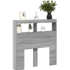 Vidaxl Armoire tête de lit avec LED sonoma gris 100x17x102 cm* Tête De Lit