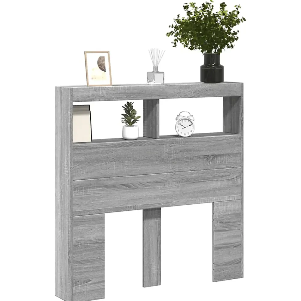 Vidaxl Armoire tête de lit avec LED sonoma gris 100x17x102 cm* Tête De Lit