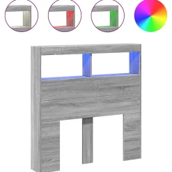 Vidaxl Armoire tête de lit avec LED sonoma gris 100x17x102 cm* Tête De Lit