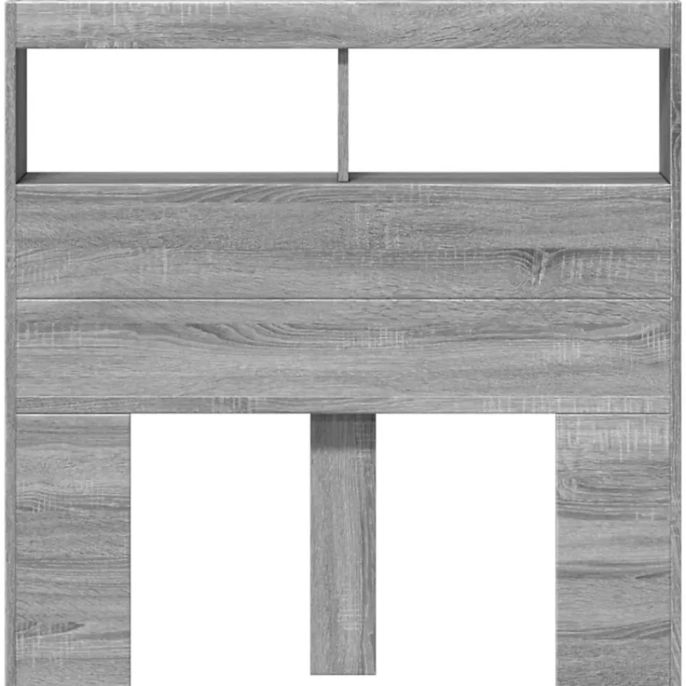 Vidaxl Armoire tête de lit avec LED sonoma gris 100x17x102 cm* Tête De Lit